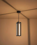 Heavy Duty Black Aluminum Led Outdoor Pendant Light 20 Inch Linear Chandelier, modern design with warm glow for patios or entryways.