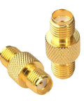 SMA Female To Female Barrel Adapter For FPV Antennas And Wireless LAN Dual Pack Coaxial Cable Coupler Connector Brass Center Pin