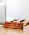Two Pack Blank Wood Name Plates For Desk In Walnut Finish, DIY Customizable Name Plaques For Office Or Classroom, 8x2x2 Inches