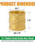 Double Female Garden Hose Connector 3/4 Inch Brass Swivel Adapter With Washers No Fuss Quick Connect Durable Outdoor Hose Fittings For Easy Leak Free Attachments To Most Standard Hoses. Brass 3/4 in hose connector size chart