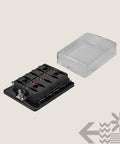 Rock Solid 100 Amp 10 Way Atc Ato Blade Fuse Block With Bright Led Blown Fuse Indicator and Secure Snap Cover for 12 Volt Automotive Wiring Setup Under Dash Engine Bay.