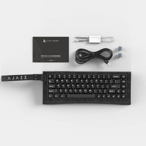 Blazing Fast 8000Hz Polling Rate Wired Gaming Keyboard Featuring Crisp Magnetic Analog Switches And Snappy Zero Lag Performance For Ultimate 60 Percent Compact Rig Setup And Next Level Ultra Quick Actuation, top view with accessories.