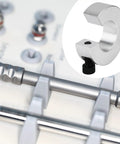 Four Piece Shaft Collar Set For Linear Rail SBR20 Clamp On 20mm Bore Shafts With M4 Fixing Screws, shown close-up in use.