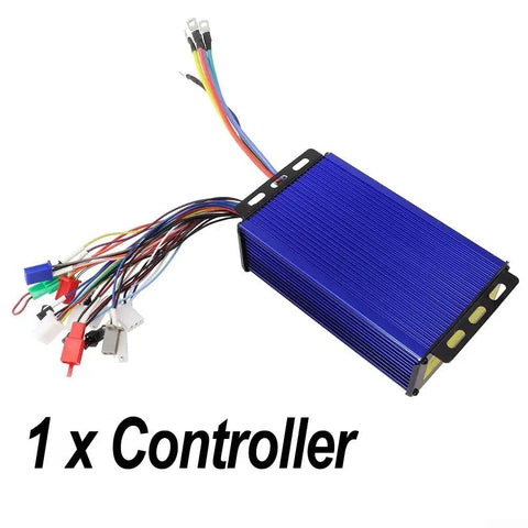 Beefy Brushless Hub Motor Controller 1800W 36V To 72V 60A 18MOS Metal Housing with multiple colorful wires