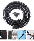 10m Black Spiral Cable Sleeve For Pet Proof Cord Management And Desk Wire Protection Kit, Anti Bite Wire Wrap Tube