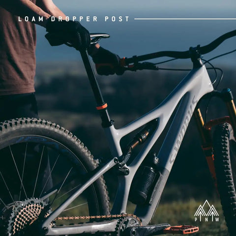 Loam Dropper Post Gen 2 Black Internal Routing MTB Seatpost With 25mm Adjustable Travel In 5mm Increments on a mountain bike