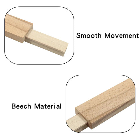 Built Like a Tank Heavy Duty Wooden Drawer Slides Six Piece Pro Grade Hardware Kit for Dead Smooth Cabinet Glide No Sweat Custom Cutting American DIY Fixers showing beech material and smooth movement.
