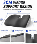 Ultimate Wedge Driver Seat Cushion With Memory Foam Support For Mini Roadster And Countryman Cars, 9cm thick ergonomic wedge design.