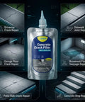 Heavy Duty Concrete Crack Filler Rock Solid Epoxy Primer Base Seal for garage floor and concrete repair applications.
