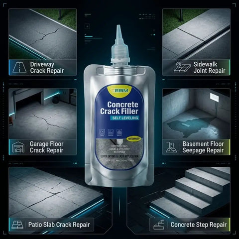 Heavy Duty Concrete Crack Filler Rock Solid Epoxy Primer Base Seal for garage floor and concrete repair applications.