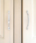 Two Pack Zinc Alloy Gate Pull Handles For Cabinets And Wardrobes, 128mm Center To Center, Bright Chrome Finish, Vintage Style Door Pulls