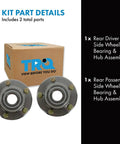 Two Piece Rear Wheel Bearing And Hub Assembly Set For Mitsubishi Lancer 2004-2006 And Outlander 2003-2006, shown with packaging