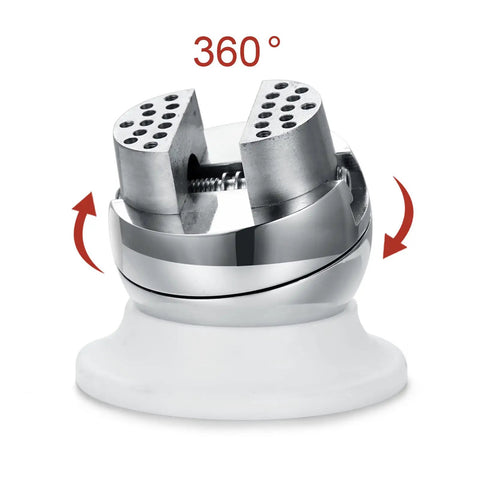 3 Inch Ball Vise Engraving Tool With 360 Degree Rotation Pro Grade Stainless Steel Clamp displaying rotation feature
