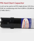 SPP6 hard start capacitor for AC units, compatible with HVAC compressors, boosts 500% starting torque