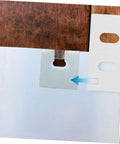 Vertical Blind Repair Tabs Pack Of 50 For Easy Replacement Fixers with white tab and installation demonstration on a blind.