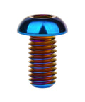 Grade 5 Titanium M6 X 12 mm Button Head Socket Cap Screw Sick Burnt Blue Anodized with hex fit for custom gear.