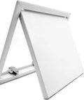 Heavy Duty 6X6 Inch Access Panel Door With Quick Push Lock Fit For Walls And Ceilings Straight Shot Setup For Hvac Plumbing Electrical And Crawlspace Work White Finish showing white panel with latch.