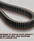 Close-up of Beefed Up Heavy Duty CVT Drive Belt for Teryx UTVs 2016 and up built for high temps and extreme abuse with aramid fiber cord.