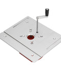 Beefed Up Router Lift System With Aluminum Alloy Manual Lift For Router Table Insert Base Plate And Small Trimming Machine For Plates And Lift Systems Silver, top view