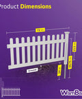 No Dig White Vinyl Picket Fence Kit With A 3ft High By 6ft Wide Panel And Post Easy Install Outdoor Fence For Backyard Or Patio