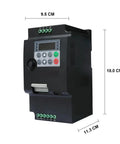 Adjustable Speed Drive VFD For 1PH Or 3PH Input And 3PH Output 220V 380V Two Point Two Kilowatt Dope Power Controller For Industrial Motors Easy Install Wide Applications Long Lasting Reliability, black 9.5 x 11.3 x 18 cm