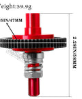 Beefed-Up 7075 Metal Spur Gear Slipper Clutch 57T 32dp With 3.175mm Pinion Gear Sets 15T 16T 17T Upgrades For One Tenth Scale And One Eighth Scale RC Trucks Like Granite Senton Big Rock Vorteks Kraton Outcast Typhon 3S 4S Red, side view dimensions