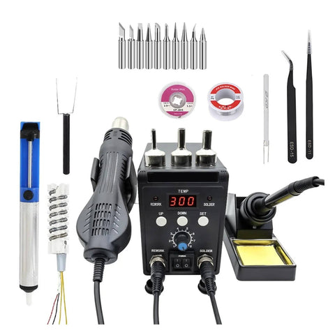 2 In 1 Digital Soldering Station With Hot Air Gun For SMD BGA Rework Desoldering And Welding Repair Tools Pro Grade 760W Kit6