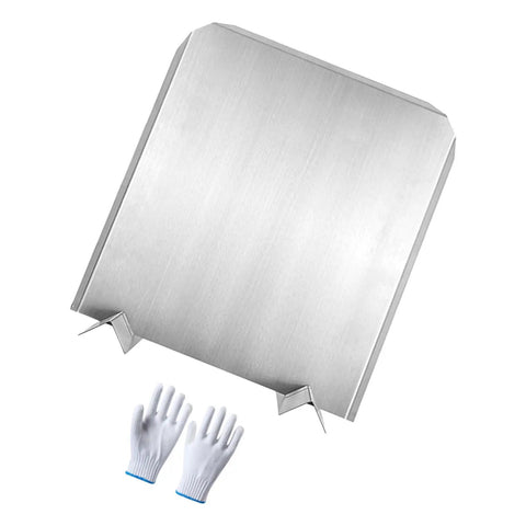 Stainless Steel Fireplace Heat Deflector With Adjustable Feet For Wood Burning Fireplaces, Easy Install Back Panel Backplate, 16 Gauge Durability Built To Last, Boosts Warmth And Protection, Includes Protective Gloves For Safe Setup