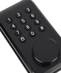 Badass Keyless Entry Lock Set With Fingerprint Scanner And Auto Electronic Keypad Deadbolt Digital Smart Code Setup Featuring Hella Smooth Lever Handle In Matte Black with keypad layout.