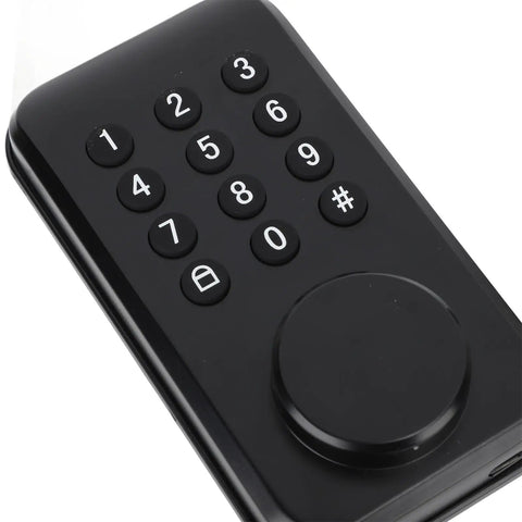Badass Keyless Entry Lock Set With Fingerprint Scanner And Auto Electronic Keypad Deadbolt Digital Smart Code Setup Featuring Hella Smooth Lever Handle In Matte Black with keypad layout.