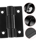 Close-up view of 4 Pack Adjustable Torque Damping Hinge Stops For Screen Doors And Cabinets with black finish.