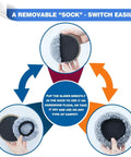 Person holding Multi Surface Furniture Sliders 2 In 1 Moving Pads 8 Piece Pack With Four Carpet Sliders And Four Hardwood Socks