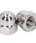 Dope 50Piece 304 Stainless Steel Cap Nut Set For Fastener Repairs And Machine Maintenance Plus Rustproof Gear That Will Keep Your Vehicle Running Smooth, two cap nuts closeup