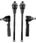 4 Piece Front Tie Rod End Kit For GM Trucks And SUVs 1999 To 2006 Silverado 1500 Tahoe Suburban Avalanche 1500 Sierra 1500 Yukon XL Escalade ESV EXT Fits All, black steel ends