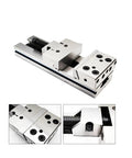 Premium CNC Milling Vise Delivering Rock Hard Clamping Power And Exact Vertical Parallel Alignment close-up view of steel clamp