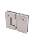 Heavy Hitter Solid Brass Shower Door Hinges, 180 Degree Smooth Swing Pivot Kit in brushed nickel finish