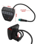 Cool New LED E Bike Display Meter Works With 36V Or 48V Bikes And Supports The Hot 02Omd Protocol For Sweet Accurate Voltage And Gear Readings On Any Ride In Stormy Or Sunny Weather, black 48x50mm display with 22.2mm handlebar mount and 200mm cable