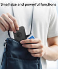 Premium M2 NVMe SSD Enclosure With Built In Cooling Fan Thunderbolt 5 4 3 And USB4 Compatible being placed in a bag.
