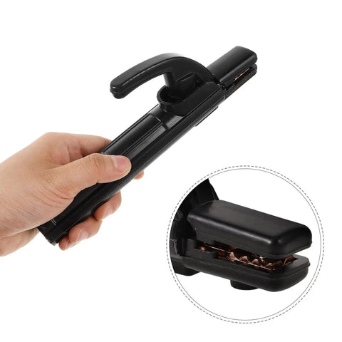 Workhorse Welding Pliers For Pros Copper Forged 300A Electric Welding Clamp hand tool shown in black with detailed copper jaw inset