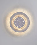 Illuminated Dimmable LED Ceiling Light With Remote Control Flush Mount Ring Fixture In Black Or White Aluminum