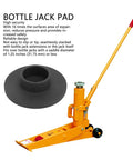 Bottle Jack Pad With 16X Expansion Surface For Safer Lifts, Anti Slip Jack Saddle for Various Bottle Jacks shown with orange jack