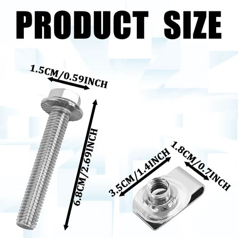 Chevy Fuel Tank Strap Bolts Kit 304 Stainless Steel Gas Tank Strap Bolts For Silverado Suburban Tahoe size dimensions