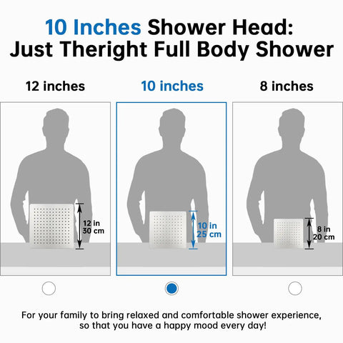 All Metal 10 Inch Rain Shower Head With 13 Inch Adjustable Brass Extension Arm, High Pressure Rainfall comparison chart