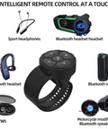 Wireless Media Button Remote Control Kit for Phone with IP67 Waterproof Universal Car Steering Wheel Motorcycle Bicycle Control Built In Rechargeable Battery for iOS and Android Phones Bluetooth 5.3 Hands Free shown with various compatible Bluetooth devices.