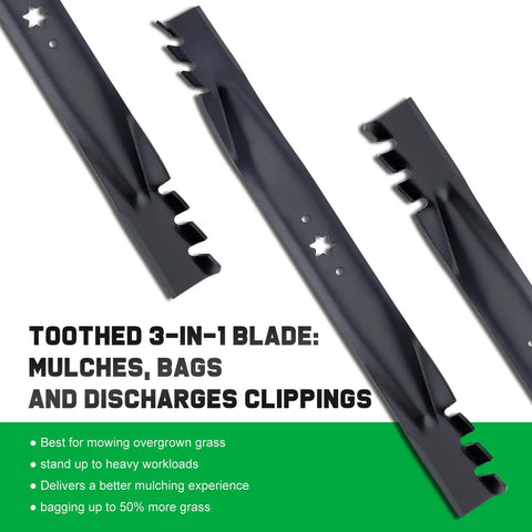 46 Inch Mower Blades For Cub Cadet Enduro XT1 XT2 Zero Turn Lawn Tractor Mulching Replacement With Six Star Mounting Pattern