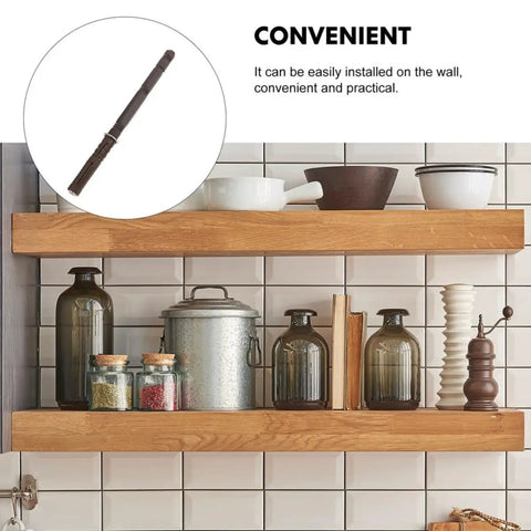 Hidden Floating Shelf Brackets Set Of 4 Heavy Duty Iron Wall Supports shown on wooden shelves