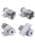 3 Jaw Chuck 100mm And 4 Jaw Chuck 80mm Set For CNC Router And Woodworking, showing chucks from various angles with steel construction