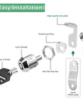 Built Tough Tubular Cam Locks For Toolboxes And Drawers With Keyed Alike Operation Includes four parts: lock cylinder, key, nut, and positioning piece.