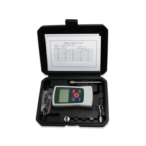 Portable Digital Force Gauge Push Pull Tester With Backlight For Accurate Compression Readings In Real Time Peak And First Peak Modes With Multi Unit Conversions Newton Kilogram Pound And Ounce 5N in carrying case