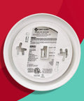 Hardwired Smoke And Carbon Monoxide Combo Detector With Adapter Plugs For No Sweat Swap Install And Ten Year Battery Backup back view with labeling.